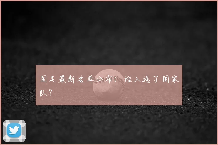 国足最新名单公布:谁入选了国家队?